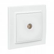 Розетка телевизионная TV 1-м СП Минск 5-862МГц 75Ом бел. Basic EKF ERA00-027-10