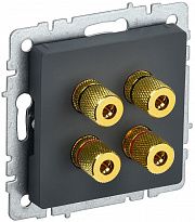 Аудиорозетка 4-м BRITE  графит IEK BR-S40-K53