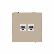 Розетка компьютерная 2-м KANT RJ45 кат.5E без шторки ванильн. марципан DKC 7015664