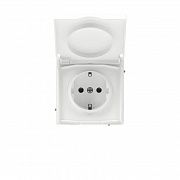 Розетка силовая KANT IP44 2P+E защ. шторки с крышкой бел. магнолия DKC 7000013