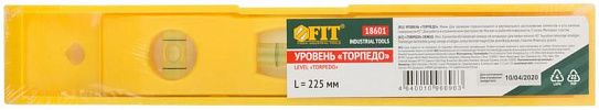 Уровень "Торпедо" пластиковый 3 глазка магнитный 225мм FIT 18601