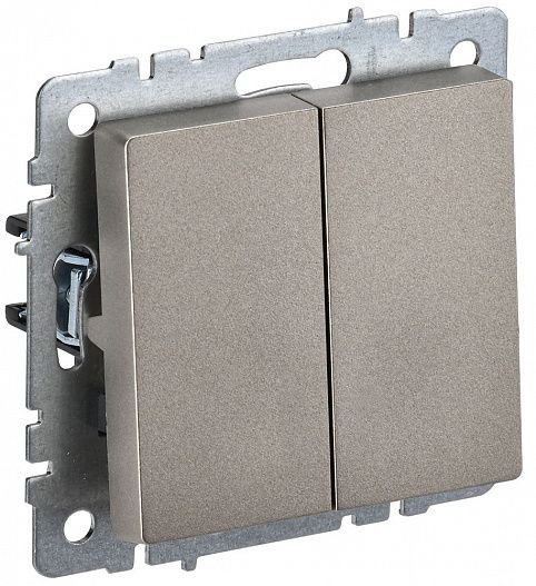Выключатель проходной 2-кл.  BRITE 10А шампань IEK BR-V22-0-10-K37
