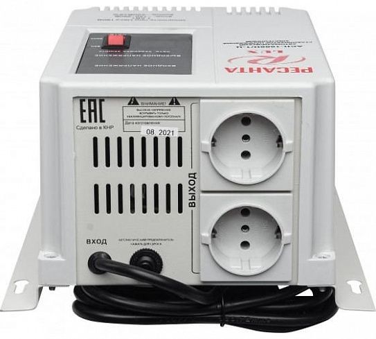 Стабилизатор напряжения АСН-1000 Н/1-Ц Lux 1ф 1кВт IP20 настен. релейный с одной розеткой Ресанта 63/6/14