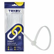 Хомут кабельный нейлоновый бел. 2.5х150 (уп.100шт) TOKOV ELECTRIC TKE-HNS-2.5-150-W/100