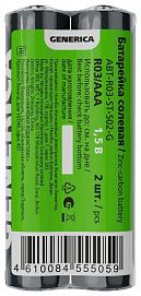 Элемент питания солевой AAA/R03 пленка (уп.2шт) GENERICA ABT-R03-ST-S02-G